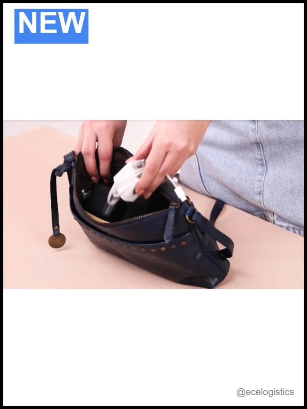 Italian Leather Boho Studded Crossbody Shoulder Bag
